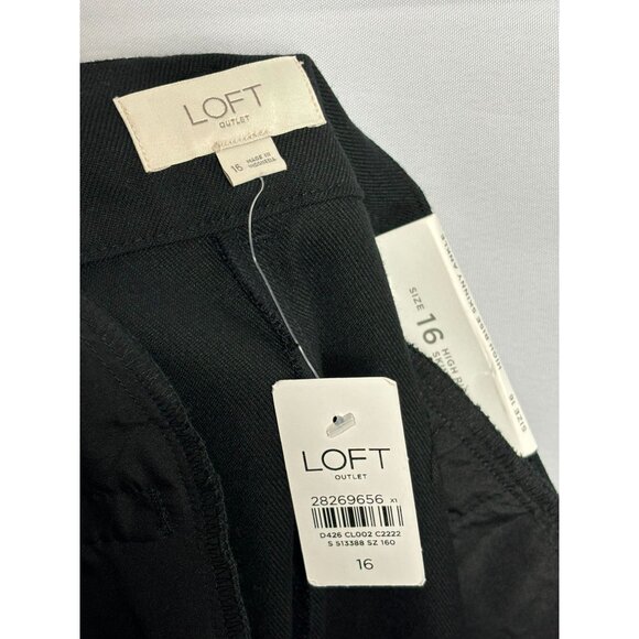 Loft Outlet Womens Black Pants Skinny Ankle High Rise Size 16 New - Picture 8 of 9